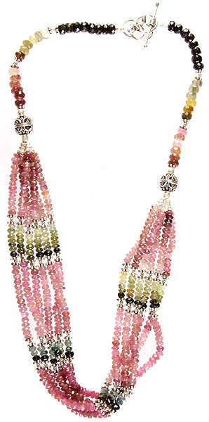 Israel Cut Tourmaline Beaded Bunch Necklace