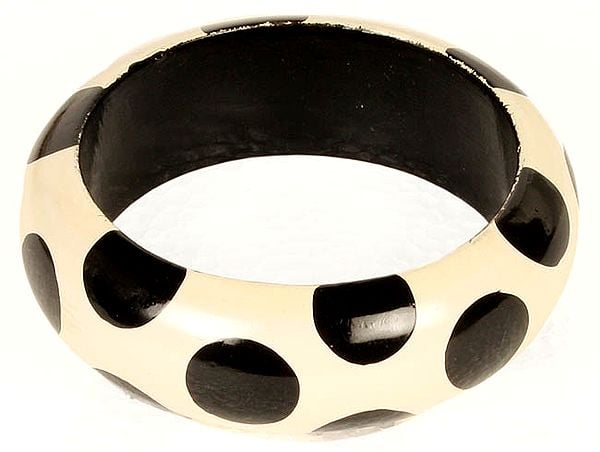 Ivory and Black Spotted Bangle