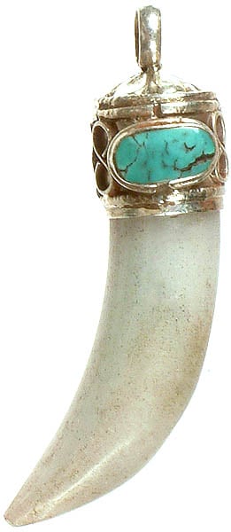 Jade Claw Pendant with Turquoise