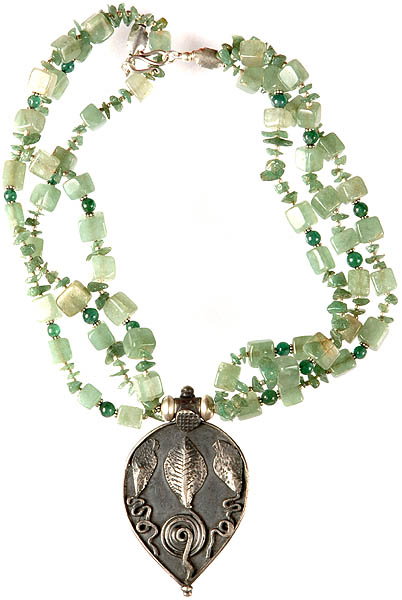 Jade Necklace with Kundalini Pendant