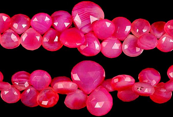 Hot Pink Chalcedony Faceted Briolette