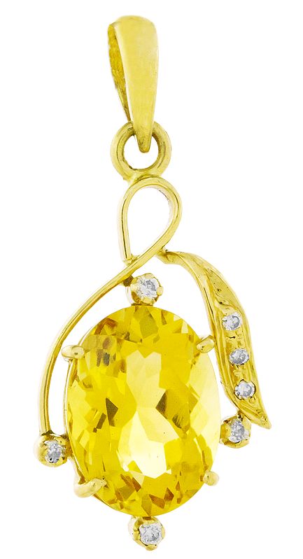 Designer Citrine Pendant with Diamonds