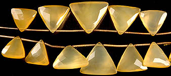 Faceted Yellow Chalcedony Triangles