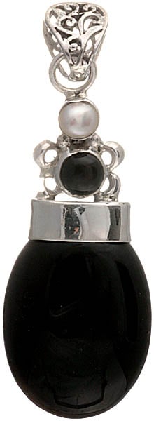 Black Onyx and Pearl Pendant