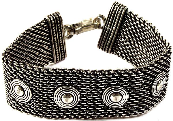Knotted Rope Bracelet of Sterling Silver