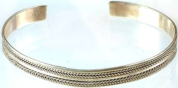 Knotted Rope Sterling Bangle