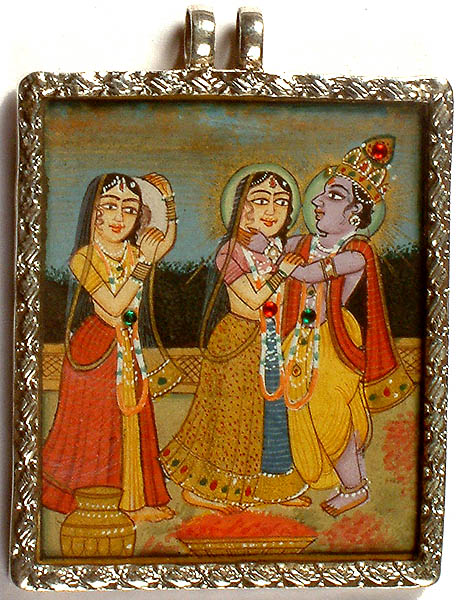Krishna and Radha Play Holi