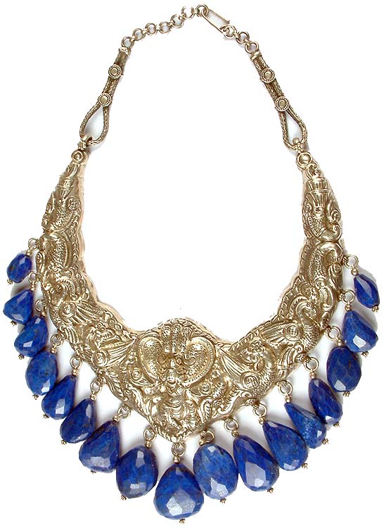 Krishna Necklace with Dangling Lapis Lazuli