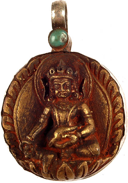 Kubera Antiquated Pendant with Turquoise