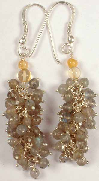 Labradorite Bunch Earrings with Citrine