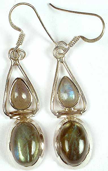 Labradorite Hinged Earrings