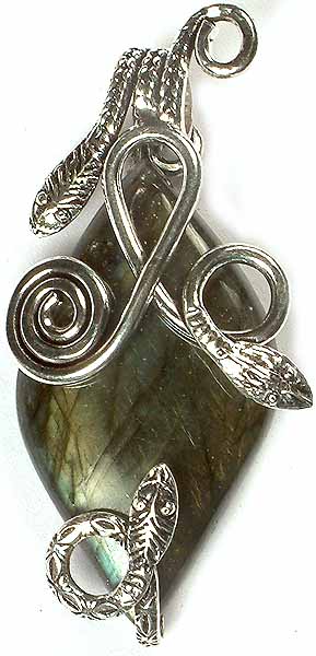 Labradorite Pendant with Serpents