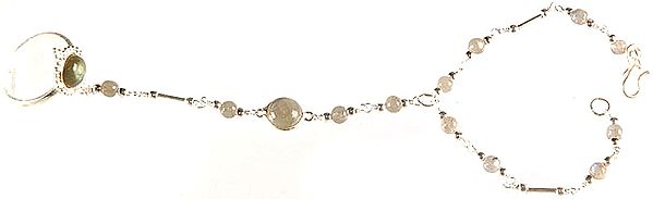 Labradorite Slave Bracelet Attached with Ring