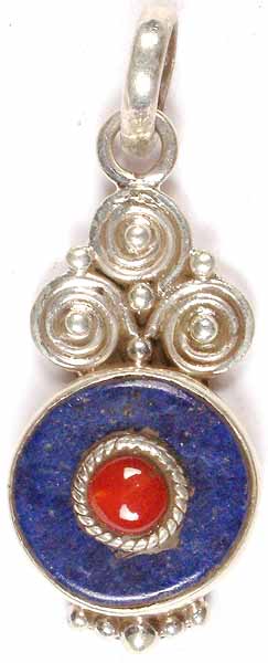 Lapis and Coral Pendant