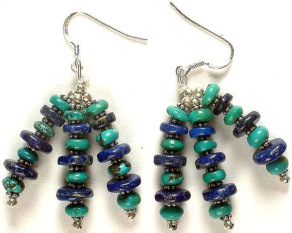 Lapis Lazuli & Turquoise Beaded Earrings