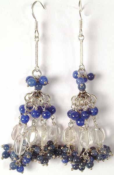 Lapis Lazuli and Crystal Earrings