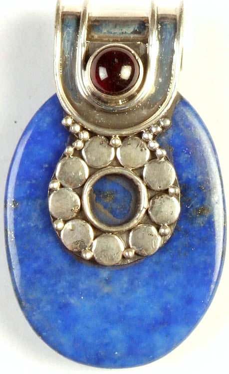 Lapis Lazuli and Garnet Pendant