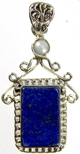 Lapis Lazuli and Pearl Pendant