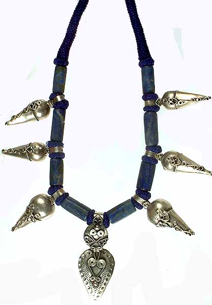 Lapis Lazuli Antiquated Necklace with Spikes