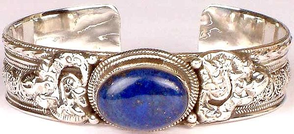 Lapis Lazuli Bracelet with Filigree