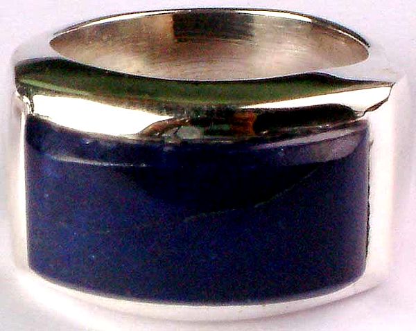 Lapis Lazuli Curved Rectangular Ring