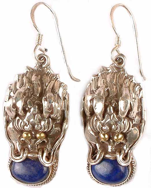 Lapis Lazuli Dragon Earrings