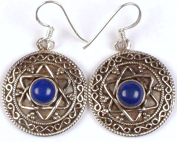 Lapis Lazuli Earrings with Central Star
