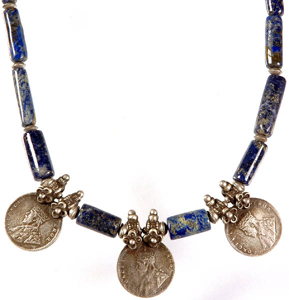 Lapis Lazuli Necklace with Coins