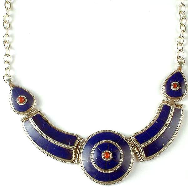 Lapis Lazuli Necklace with Coral