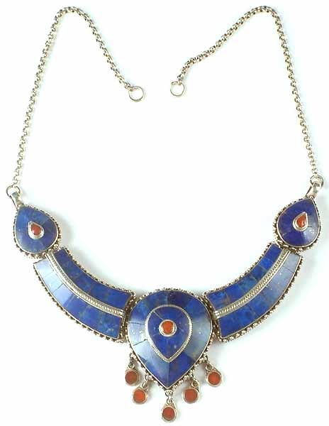 Lapis Lazuli Necklace with Coral