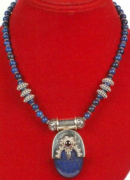 Lapis Lazuli Necklace with Matching Pendant