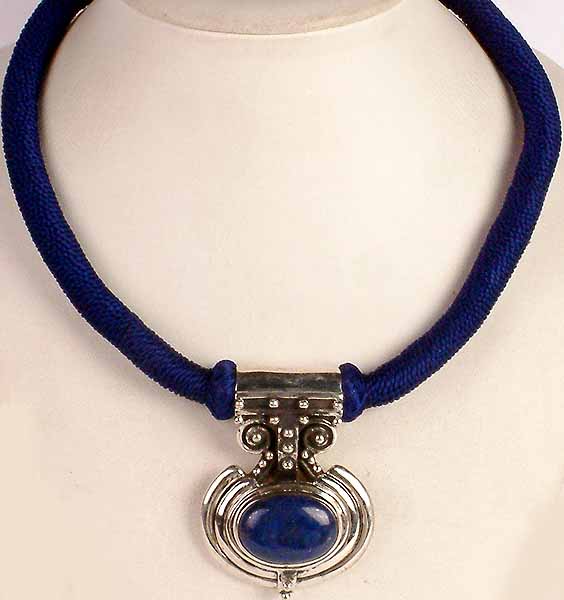 Lapis Lazuli Necklace with Matching Thread