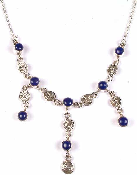 Lapis Lazuli Necklace with Spirals