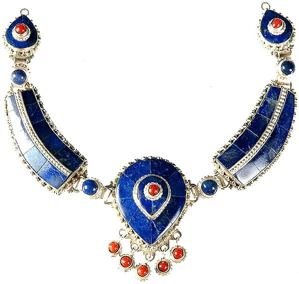 Lapis Lazuli Nepalese Necklace with Coral