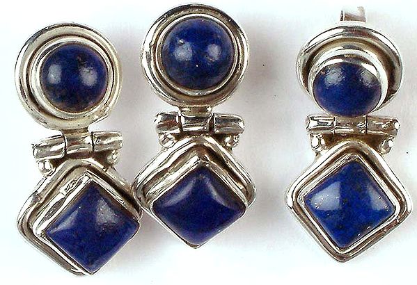 Lapis Lazuli Pendant & Post Earrings Set