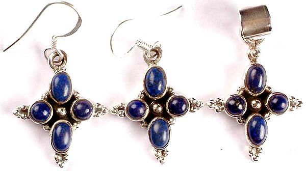 Lapis Lazuli Pendant and Earrings Set