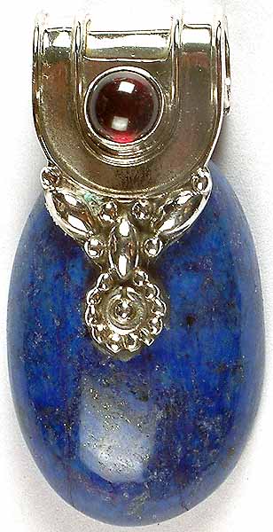 Lapis Lazuli Pendant with Garnet