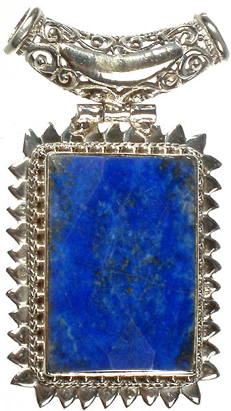 Lapis Lazuli Pendant with Lattice Bale