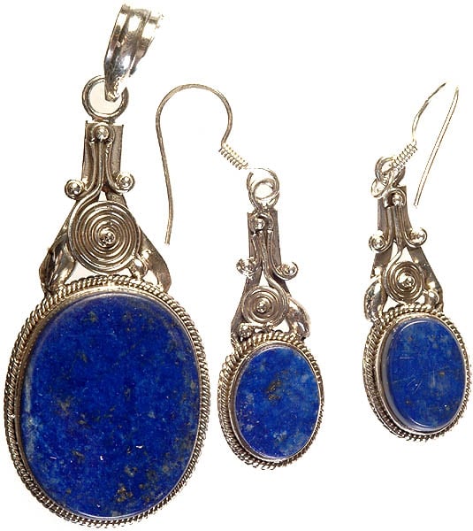 Lapis Lazuli Pendant with Matching Earrings