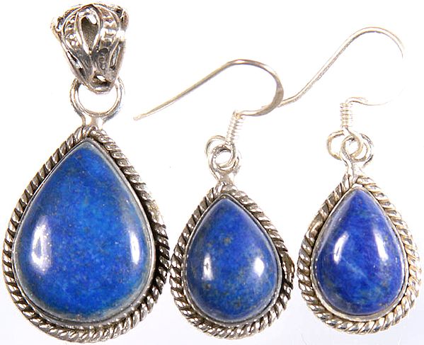 Lapis Lazuli Pendant with Matching Earrings