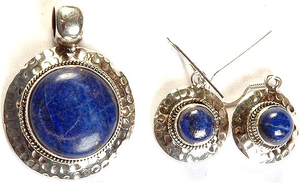 Lapis Lazuli Pendant with Matching Earrings Set