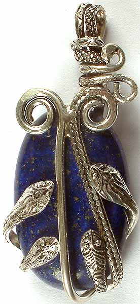Lapis Lazuli Pendant With Serpents