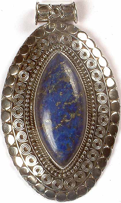 Lapis Lazuli Pendant with Spirals