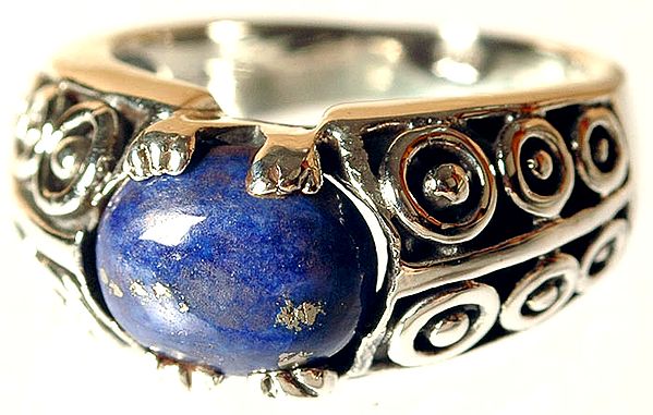 Lapis Lazuli Ring with Spiral