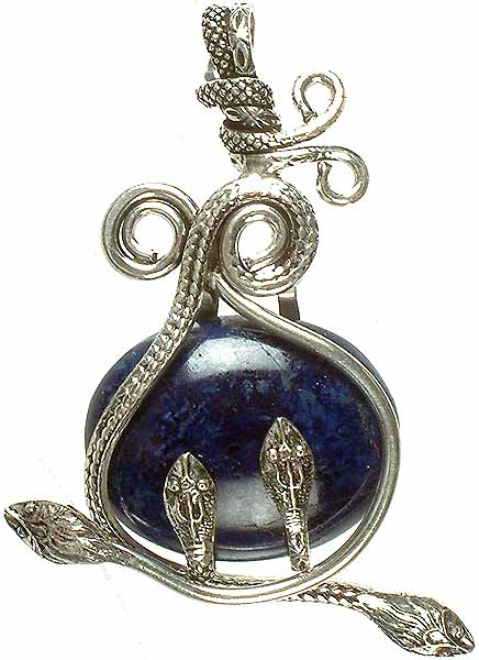 Lapis Lazuli Serpent Pendant