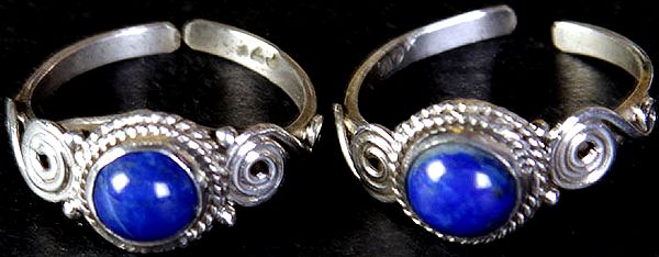 Lapis Lazuli Toe Rings (Price Per Pair)