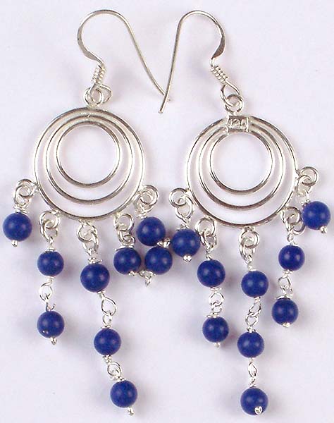 Lapis Lazuli Triple Hoop Earrings