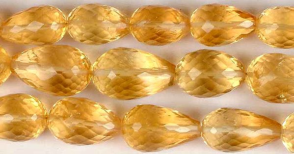 Large Faceted Citrine Straight Drilled Drops