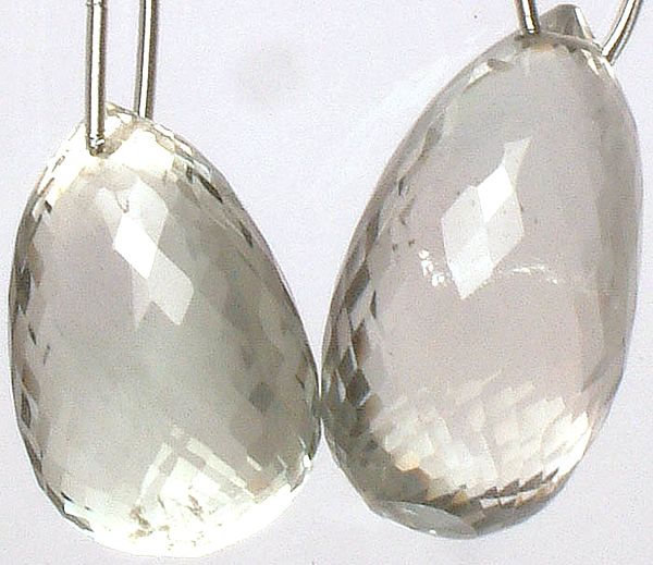 Large Faceted Green Amethyst Drop
