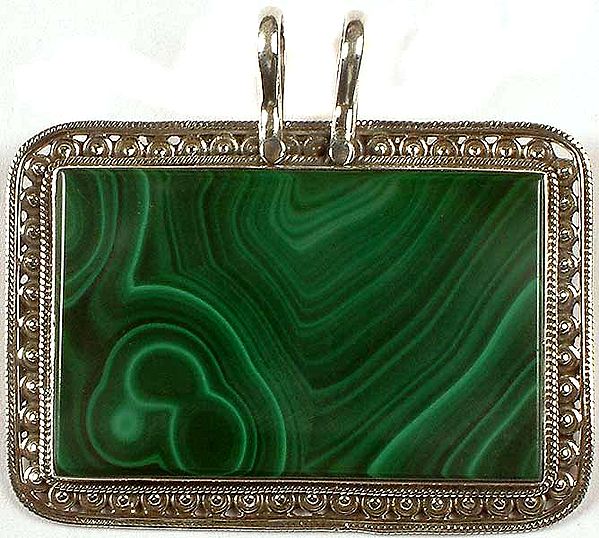 Large Malachite Rectangular Pendant